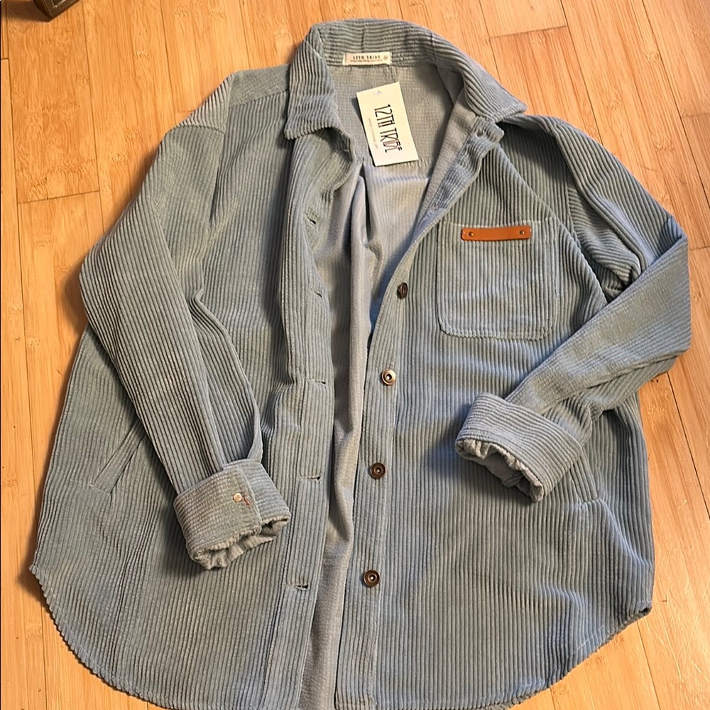 12th Tribe: Blue Corduroy Button-Up Shirt